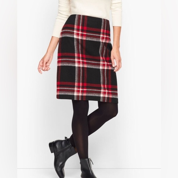 Talbots Dresses & Skirts - Talbots Wool Blend A-line Skirt Plaid Size 12 Lined Hits Above Knee Side Zip